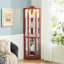 Tablettes réglables en cerisier de style armoire de rangement éclairée de style cerise avec éclairage, couleur, rangement, sculptures complexes-320746216