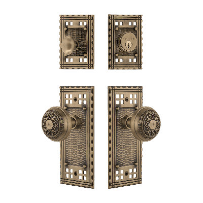 Nostalgic Warehouse Craftsman Entry Set with Egg & Dart Knob