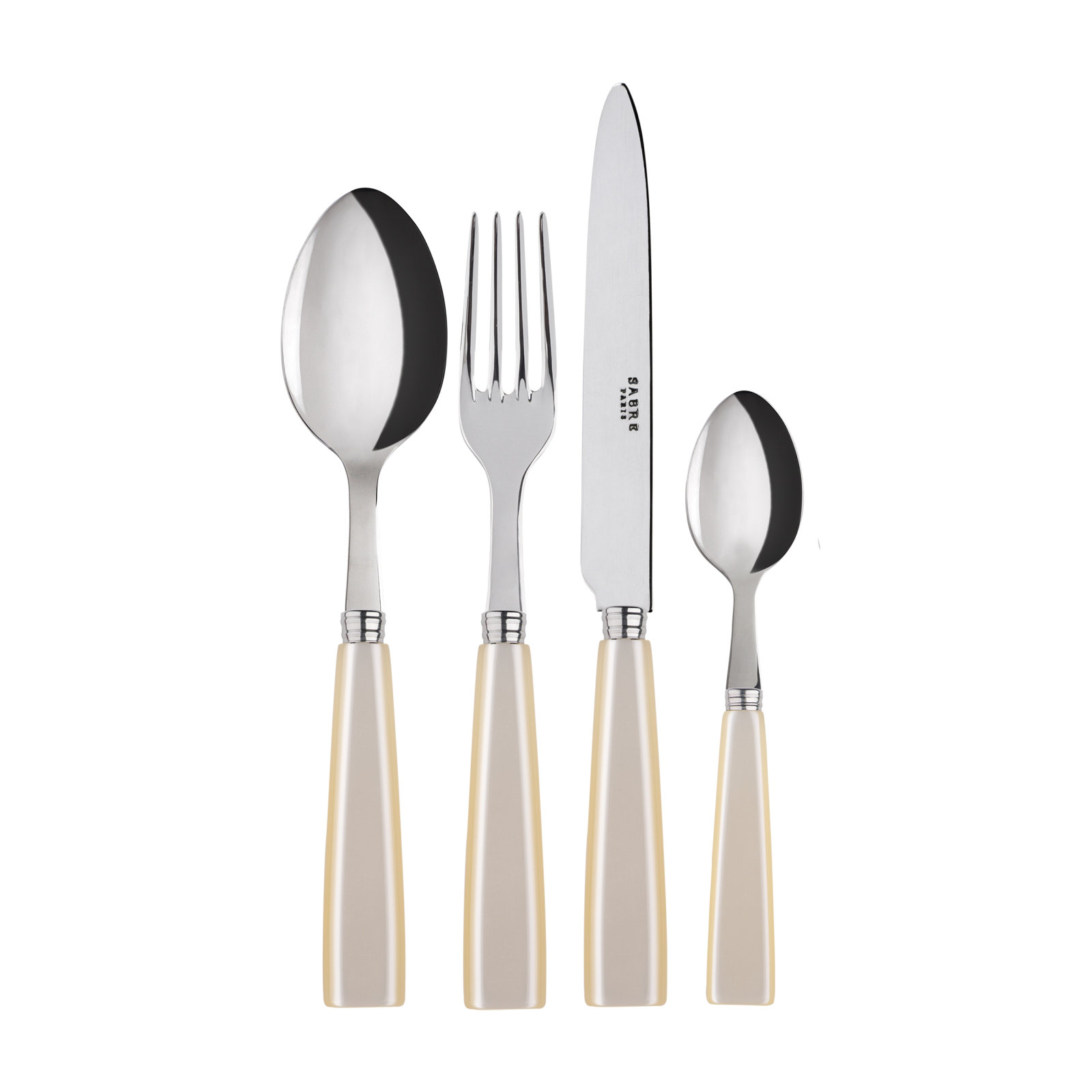 Sabre Paris Icone Stainless Steel Flatware Set in Pearl