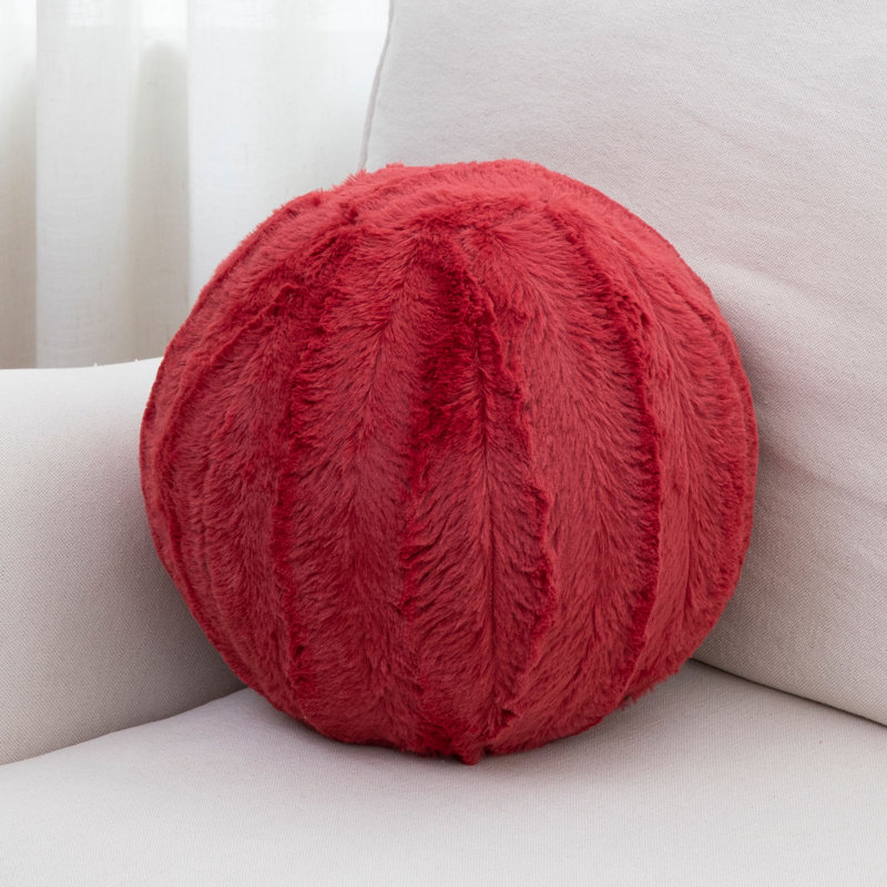 Housse et insert de coussin de sol en fausse fourrure, Marron