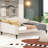 Beige Daybed With Wood Slats And Upholstery Full Size Upholstered In - Frame No Box Spring Versatile For Various Uses Adds Elegance To Room