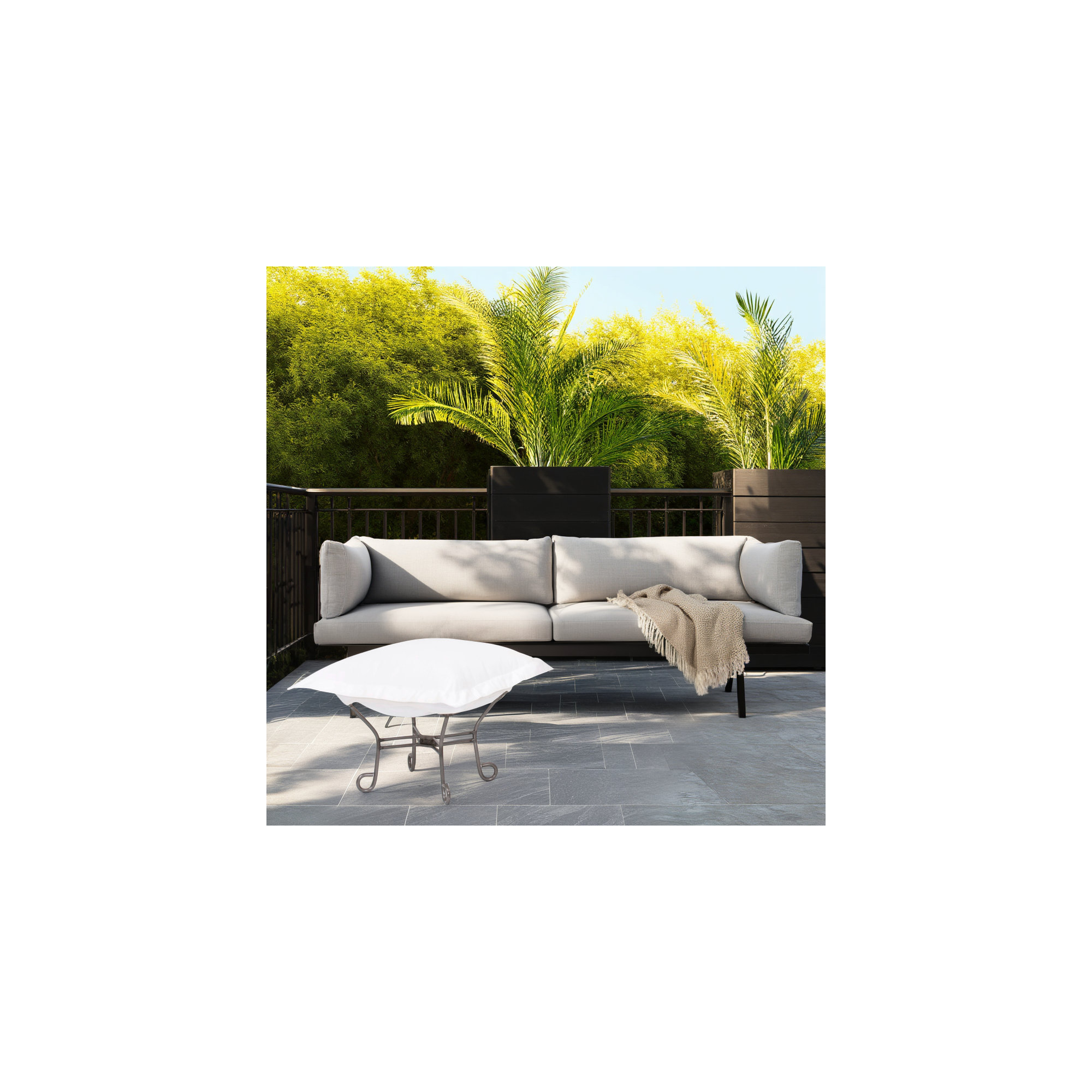 Olen Sunbrella Outdoor Ottoman Cushion, Seascape Natural Sunbrella®