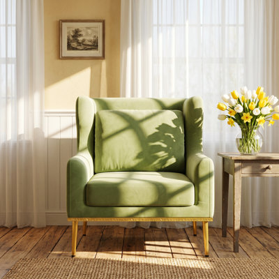 Christopher Knight Home 32.3" W x 32.3" D x 33.5" H Velvet Armchair