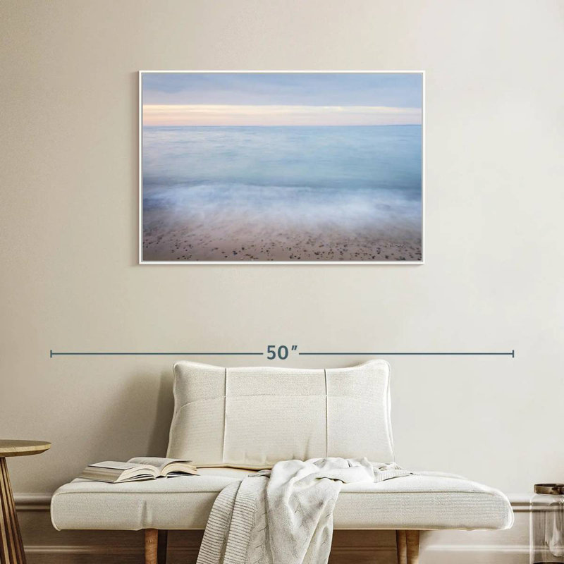 Plage du lac Supérieur II, Cadre flottant blanc, 37 po x 25 po