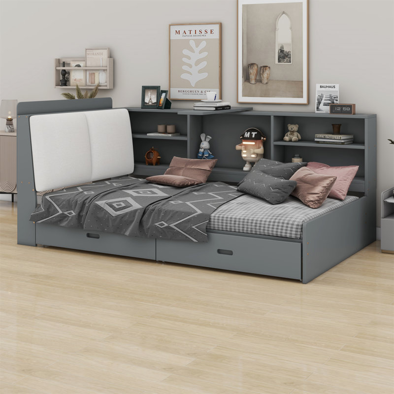 Bookcase Bed, Gray