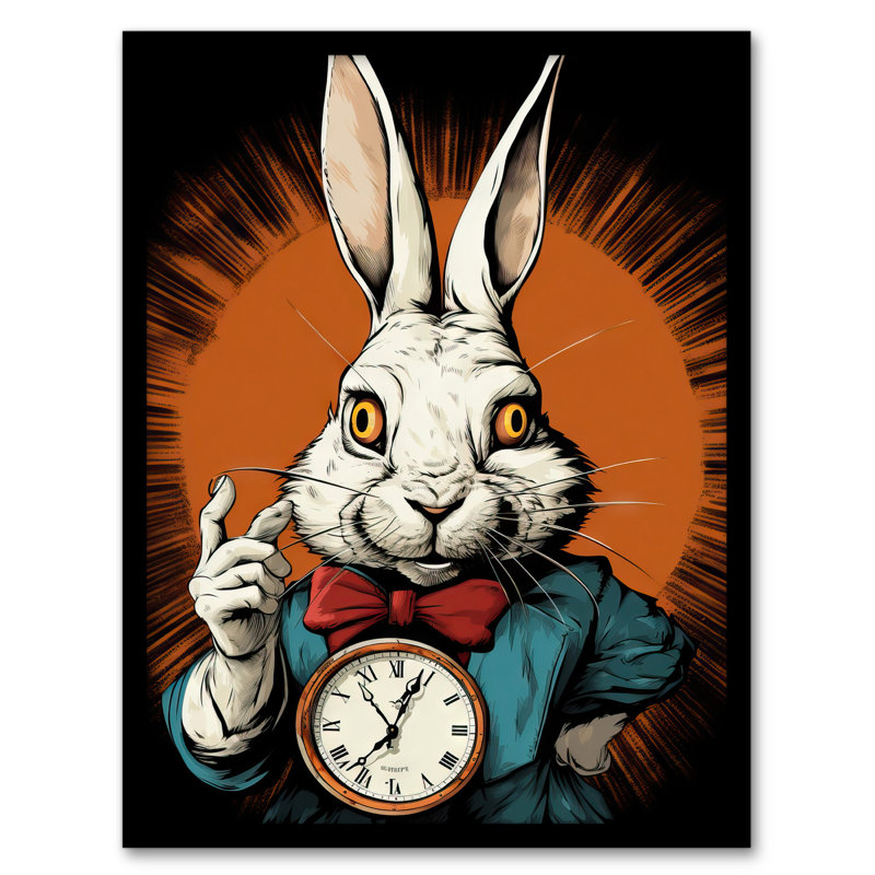 Aliezah Alice In Wonderland Time White Rabbit I'm Late Whimsical - Single Picture Frame Print