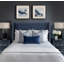 Tête de lit grand bleu marine - Style de tissu rembourré, parfait pour la coordination des couleurs de la chambre à coucher