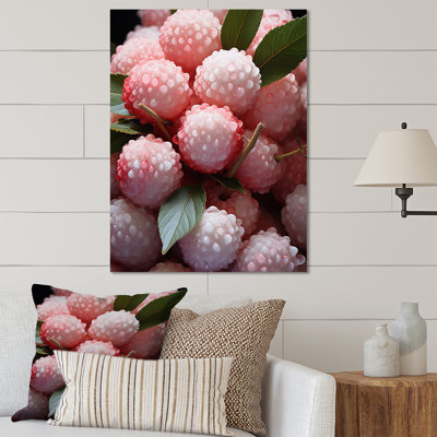 Fruits luminescents litchi délice I - fruits, art mural en métal