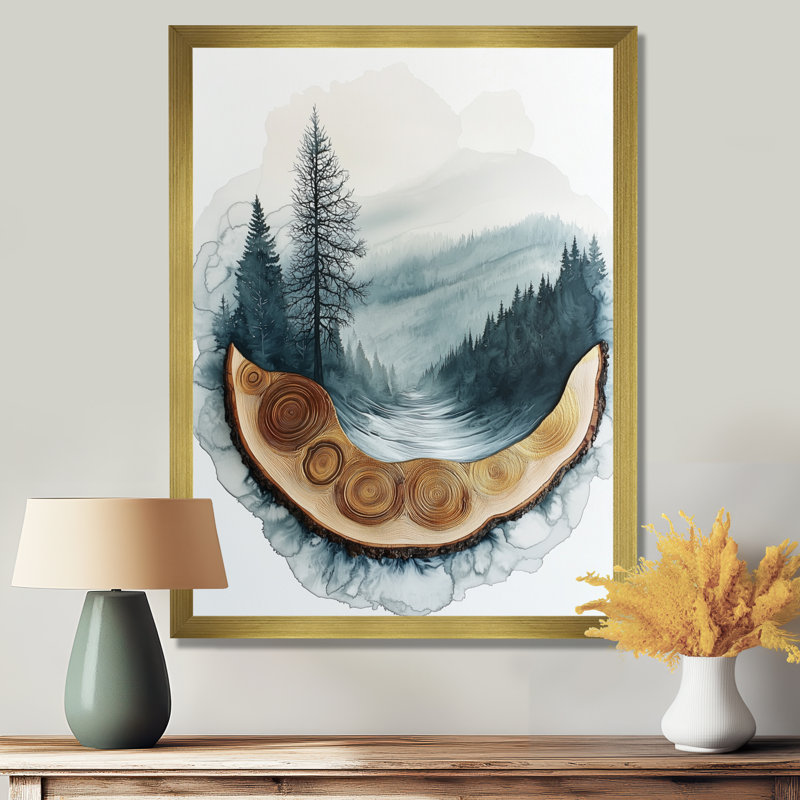 Glendel - paysages, art mural sur toile, H 32 po x l 16 po, Reproduction encadrée d'une seule photo, Doré