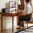 Brown Rectangular Solid Wood with 2 drawers desk-2123178452