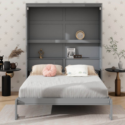 Practical Murphy Bed With Built-In Shelving Units