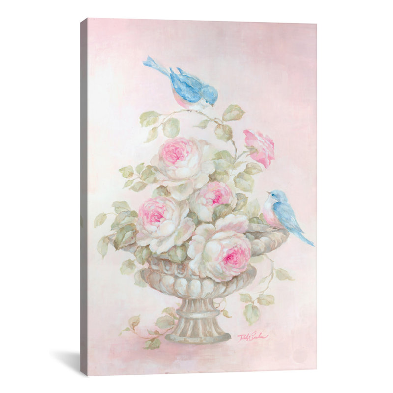 «Sweet Rose Song», peinture sur toile, H 26 po x l 18 po x P 1,5 po, Toile tendue, Pas de tapis