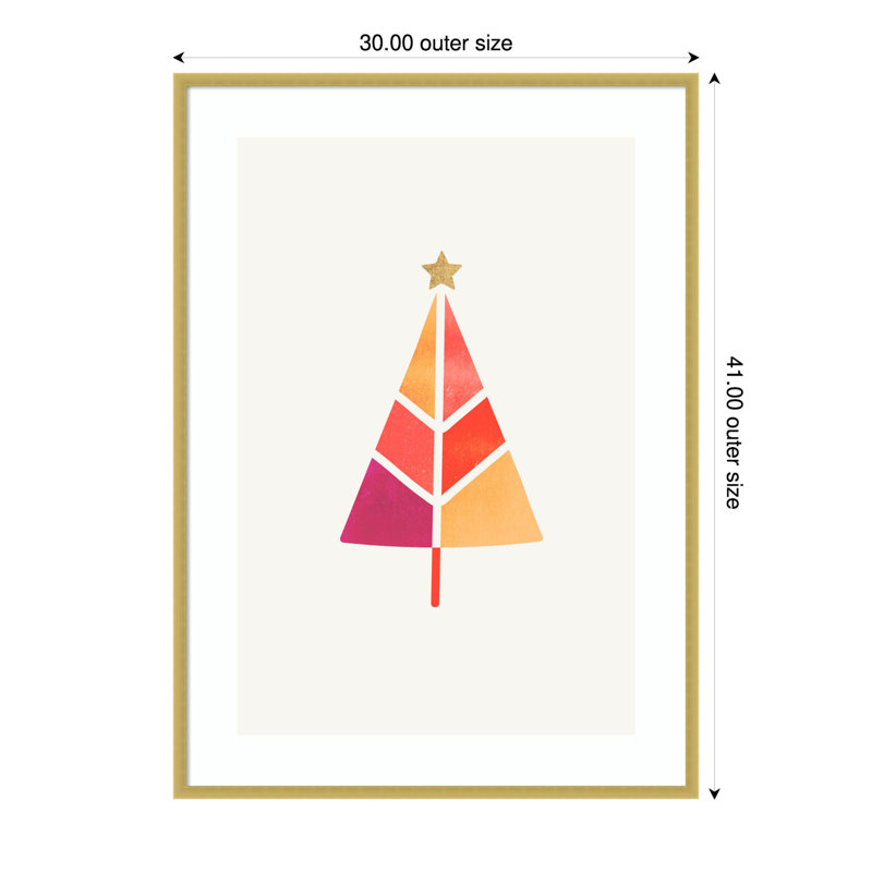 «Little Christmas Tree» par Wood, reproduction d'art encadrée, H 41 po x l 30 po