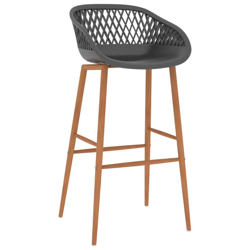 Searle Counter Stool with Metal Frame, Brown, Grey