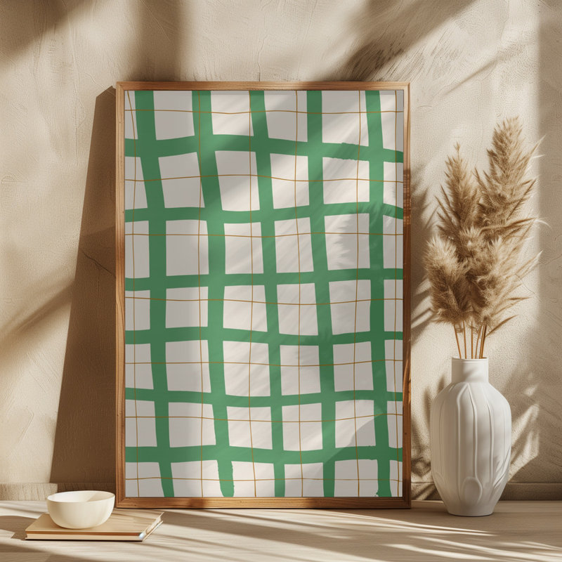Grid, 76.2 cm H x 50.8 cm W, Green