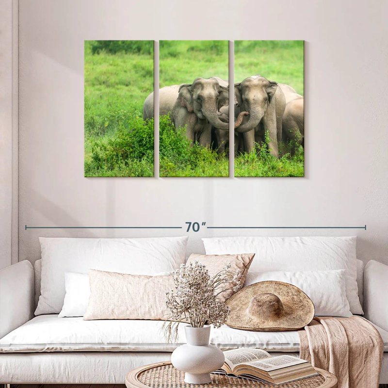 Brampt Asian Elephant Huddle, 28" H x 45" W