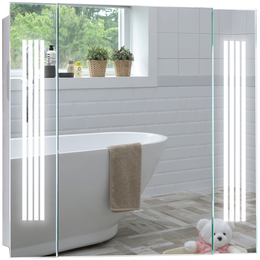 Seidl 650mm W 600mm H Surface Frameless Medicine Cabinet Mirror 2 Adjustable