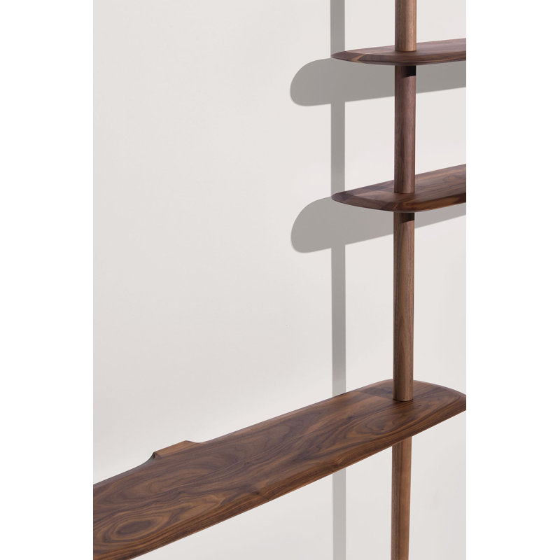 Unica 77.16" H x 70" W x 11.8" D Shelving Floor, Walnut