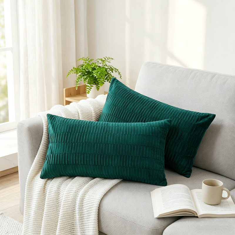 Housses de coussin en velours plissé, Saphir