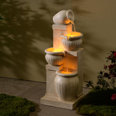 Cascade Fountain with Lights