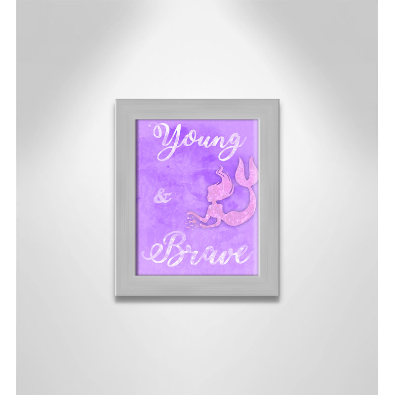 Adhésif décoratif Brave Mermaids, H 10 po x l 8 po x P 0,6 po, Encadré plat argent