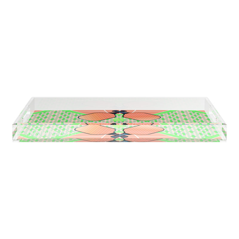 Plateau rectangulaire Pickelball Anyone, 2" H x 22.5" W x 14.5" D, Pam/Emma