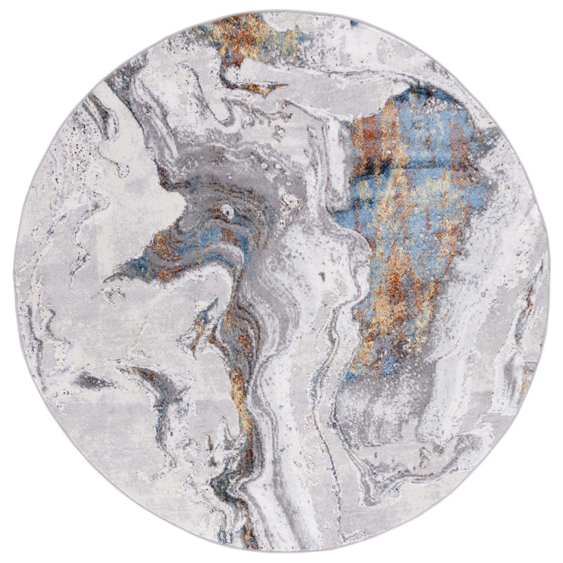 Amelia Performance Abstract Rug, Round 6'7"