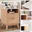 Lit plateforme en bois massif avec table de chevet 2 tiroirs Devries-130065708-131402120