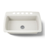 Cape Dory® 33" L x 22" W x 9-5/8" Under-Mount Single-Bowl Kitchen Sink with 5 Oversize Faucet Holes