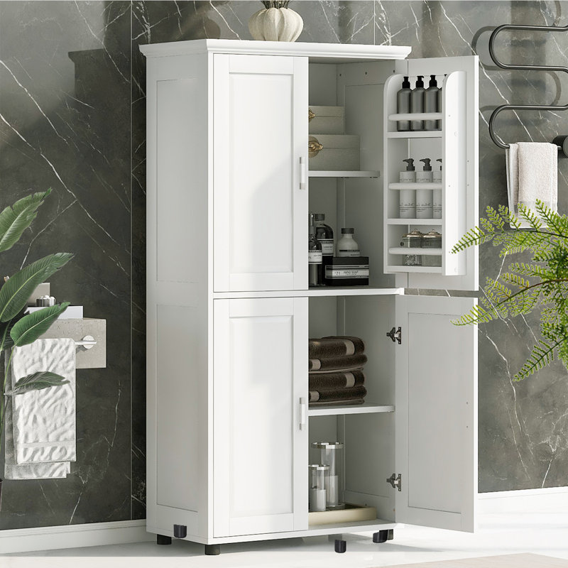 Tall Bathroom Floor Storage Cabinet, 62.28" H x 31.29" W x 15.64" D