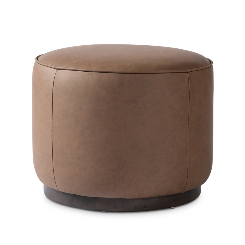 Sinclair Round Ottoman,  Maestro Cigar, Sienna Brown