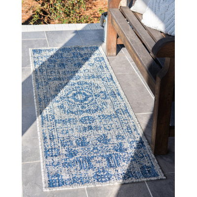 Cowell Oriental Blue/Gray Indoor/Outdoor Area Rug