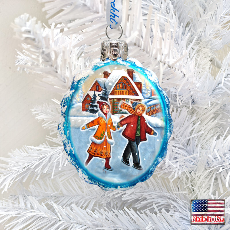 Keepsake 3'' Handmade Glass Photo Ornament