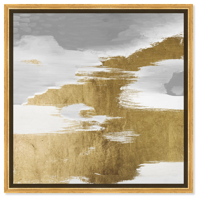 Gold Heaven - Peinture sur toile, Cadre flottant doré, H 24 po x l 24 po