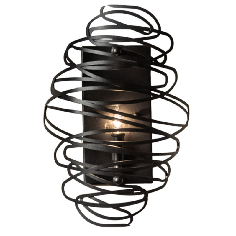 Cyclone 1 - Light Candle Wall Light, Textured Black