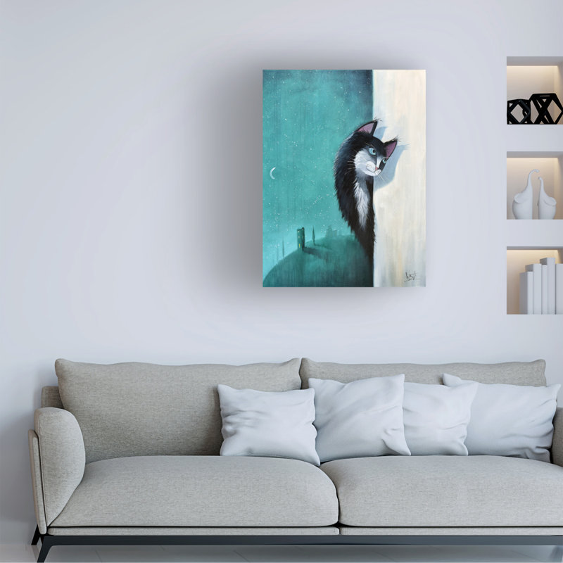 Art mural sur toile tendue - "Sneak Peek" de Ronald West pour le salon, la chambre à coucher ou le bureau - 24 x 32