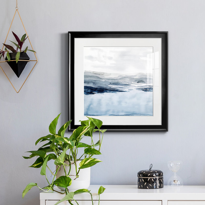 «Faded Horizon I», reproduction encadrée de qualité supérieure - prête à être accrochée, H 17,5 po x l 17,5 po x P 1,5 po