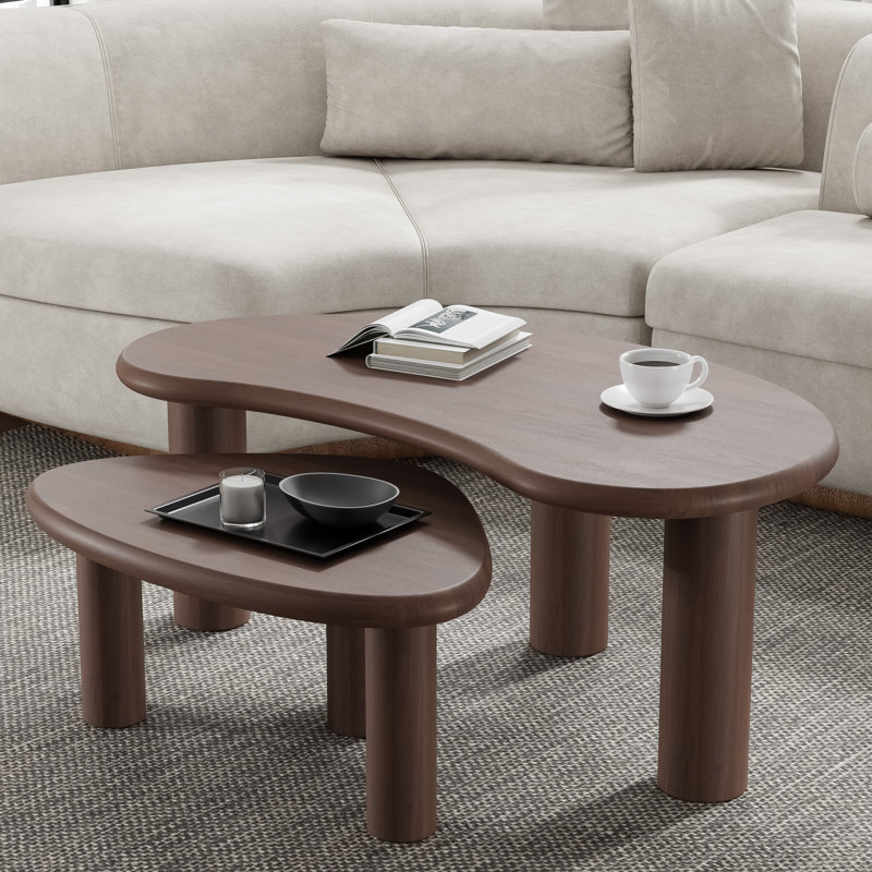 Tables basses gigognes en bois, Noyer