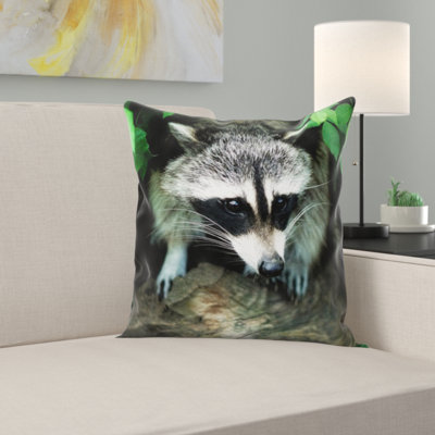 Raccoon Throw Pillow
