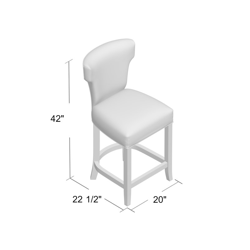 Tabouret de comptoir 26,5 po Ardmore, 9953 100% polyester vison, Noyer