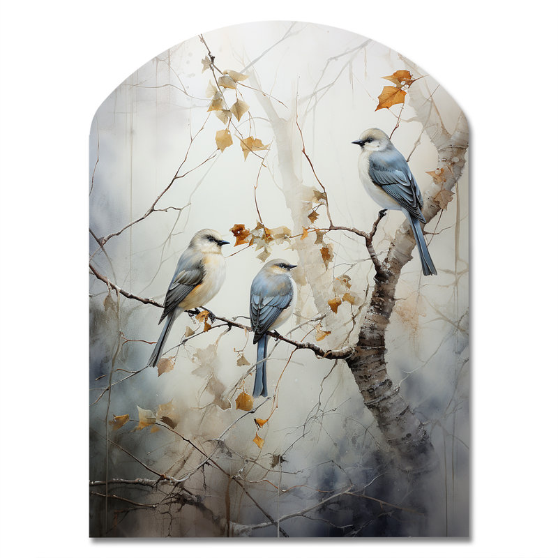 «Bird Silent Watcher II», impression d'art mural en métal asymétrique, H 34 po x l 25 po