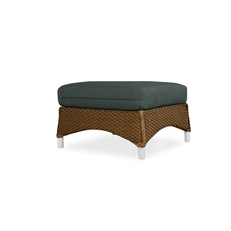 Mandalay Outdoor Ottoman, Decorline Navy, Bark