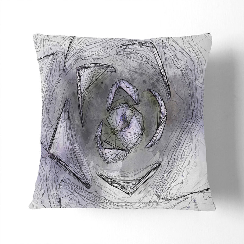 Floral Square Throw Cushion, Stone, 55cm H x 55cm W x 20cm D
