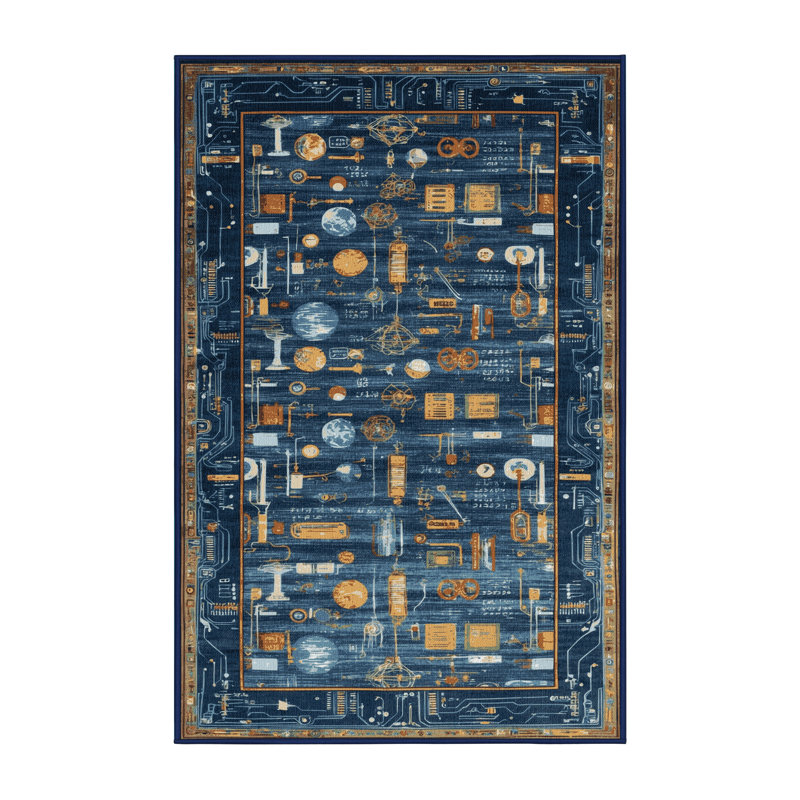 Tapis gris lavable à la machine, Rectangle 5 pi x 7 pi