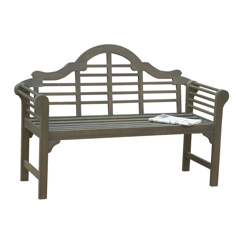 Rosenfeld Traditional Wooden 2 Seater Bench, Grey