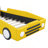 Twin Size Race Car-Shaped Platform Bed With Wheels,Yellow