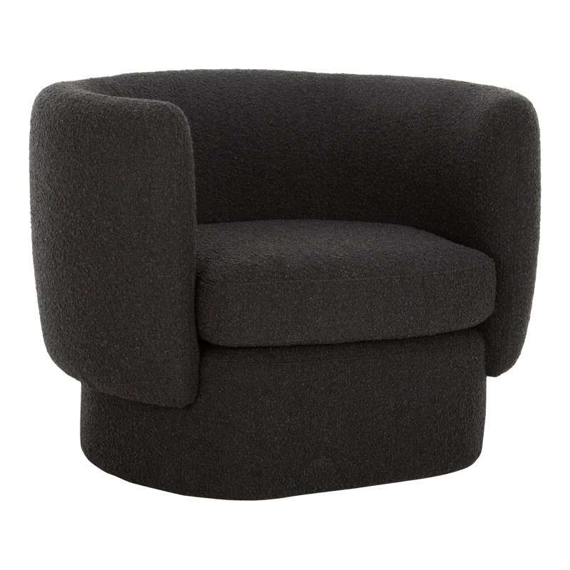Koba Barrel Chair, Maya Black Boucle