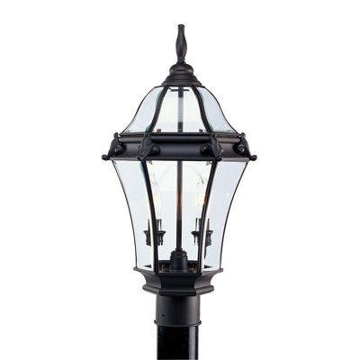 Luminaire suspendu d'extérieur à 2 lumières avec abat-jour en verre biseauté transparent