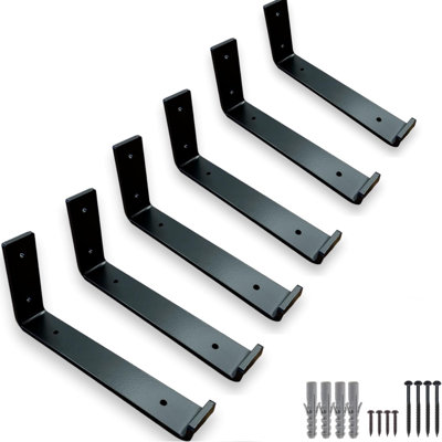6 Pcs Heavy Duty Shelf Brackets For Scaffold Board Shelving - Shelves Support Industrial Rustic Style