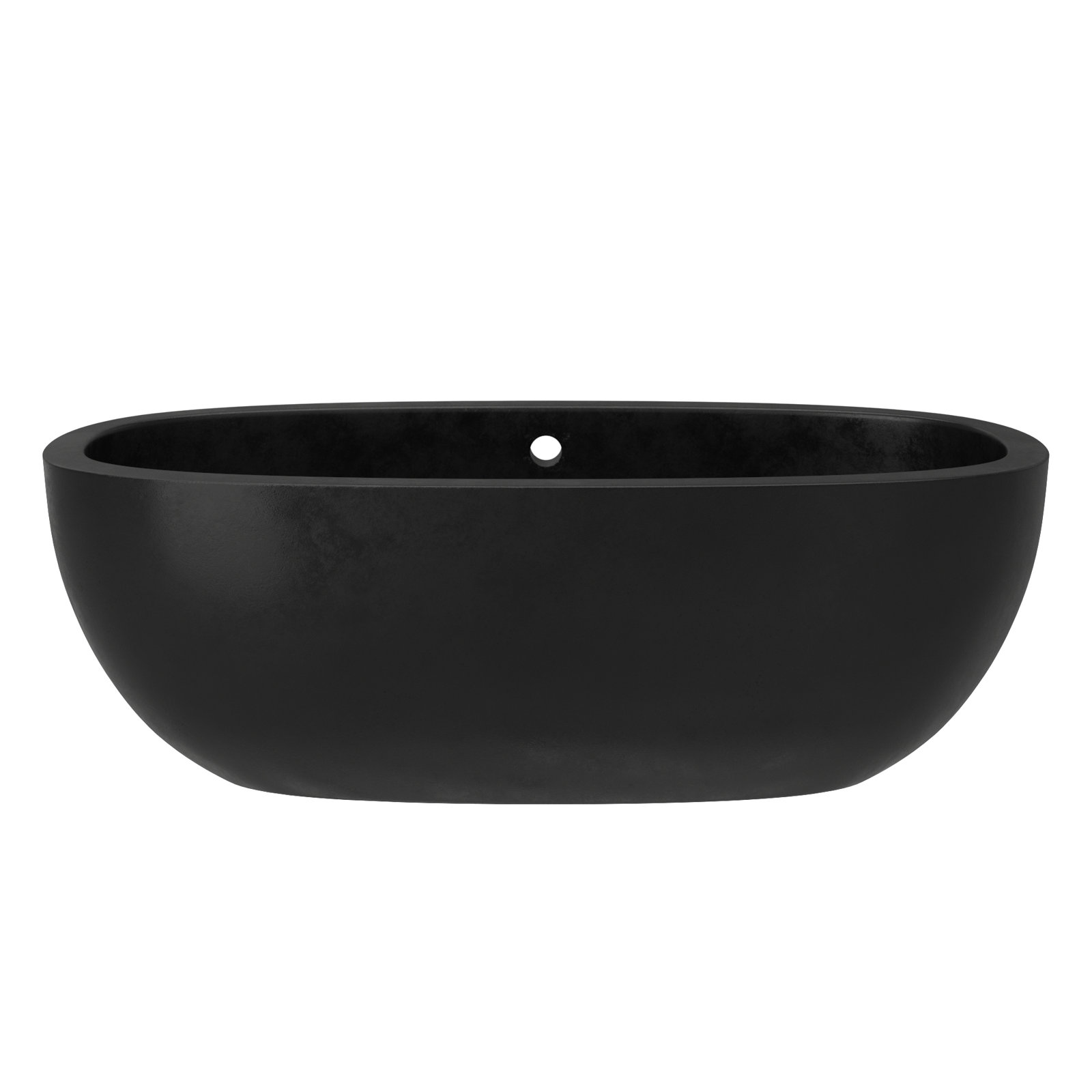 Avalon NativeStone Concrete Freestanding Oval Soaking Bathtub, 23" H x 36" W x 72" L, Charcoal